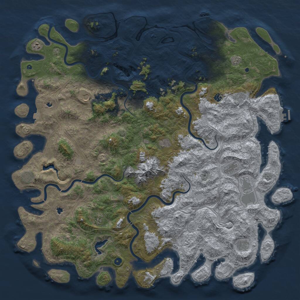 Rust Map: Procedural Map, Size: 6000, Seed: 96223, 17 Monuments