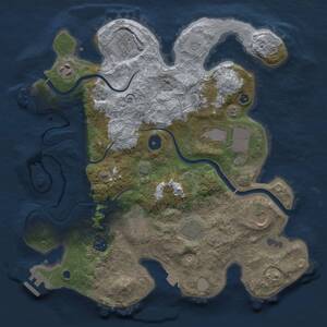 Thumbnail Rust Map: Procedural Map, Size: 3500, Seed: 1517118230, 15 Monuments