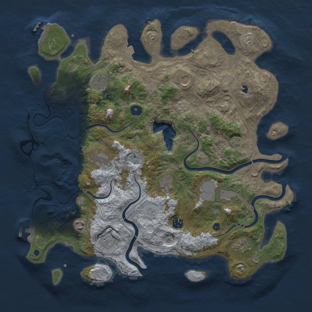 Rust Map: Procedural Map, Size: 4250, Seed: 45481223, 16 Monuments