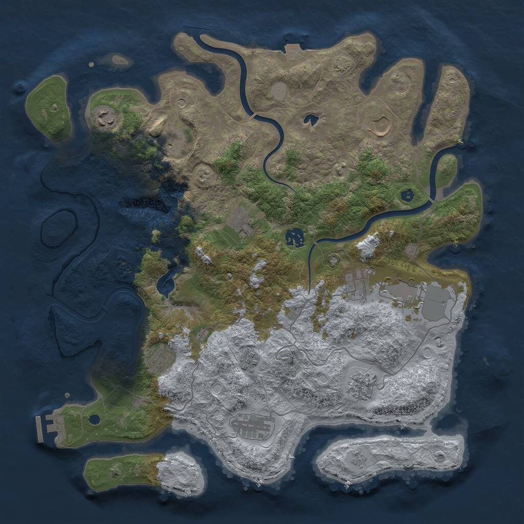 Rust Map: Procedural Map, Size: 4000, Seed: 820530558, 16 Monuments