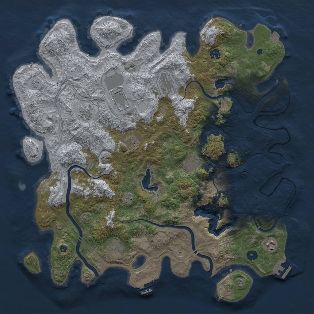Rust Map: Procedural Map, Size: 4500, Seed: 1443439634, 15 Monuments