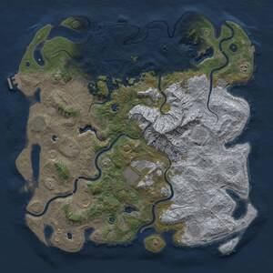 Thumbnail Rust Map: Procedural Map, Size: 5000, Seed: 255478945, 17 Monuments