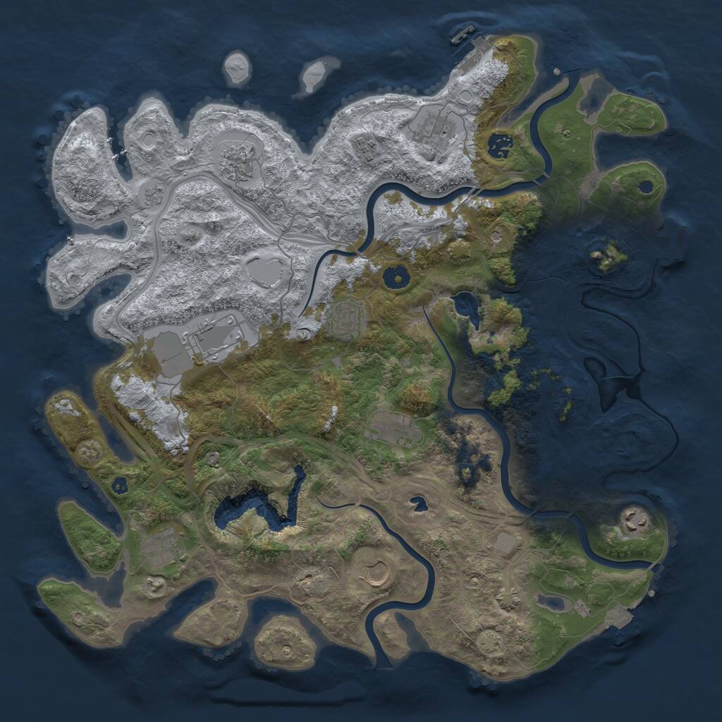 Rust Map: Procedural Map, Size: 4250, Seed: 1202612612, 16 Monuments