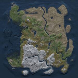 Thumbnail Rust Map: Procedural Map, Size: 4500, Seed: 77476891, 17 Monuments