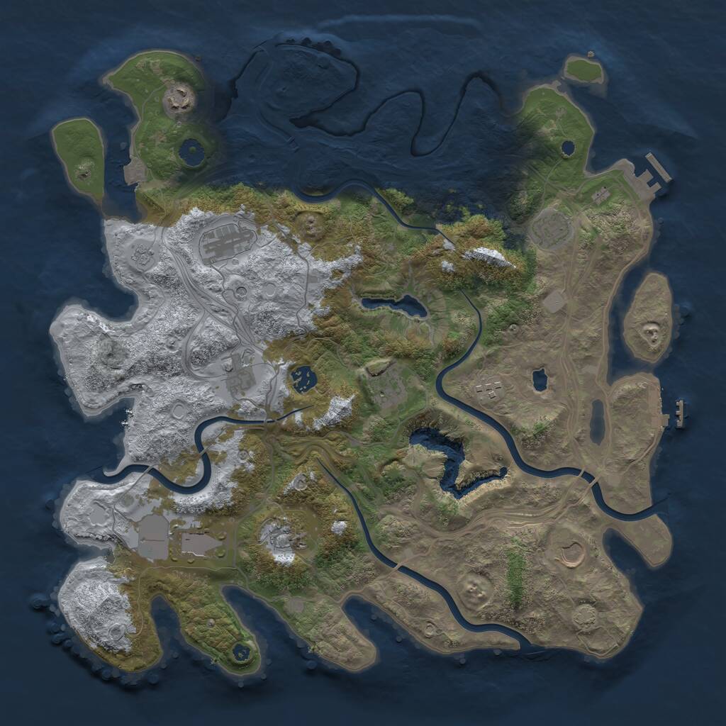 Rust Map: Procedural Map, Size: 4250, Seed: 952234993, 16 Monuments
