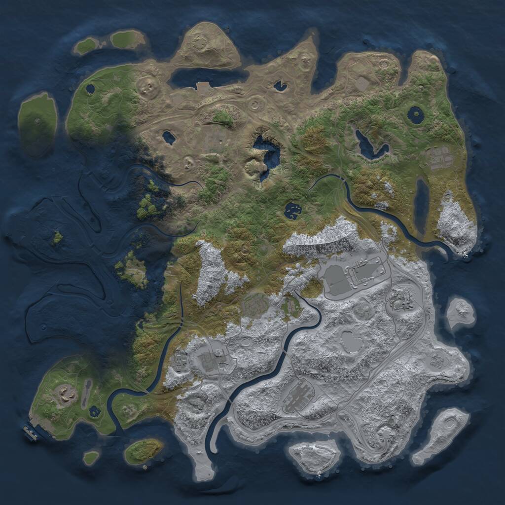 Rust Map: Procedural Map, Size: 4500, Seed: 356546772, 16 Monuments