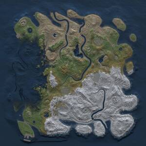 Thumbnail Rust Map: Procedural Map, Size: 4300, Seed: 45090000, 15 Monuments