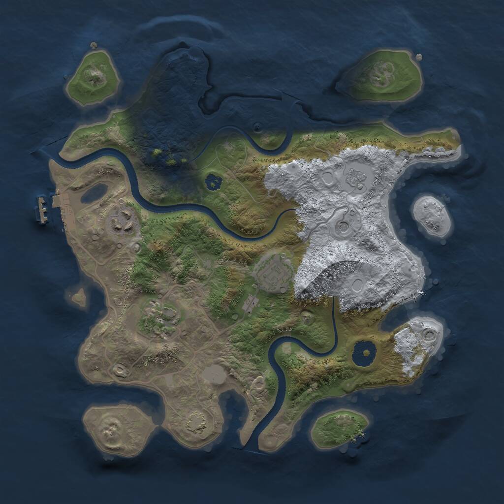 Rust Map: Procedural Map, Size: 3000, Seed: 168833849, 8 Monuments
