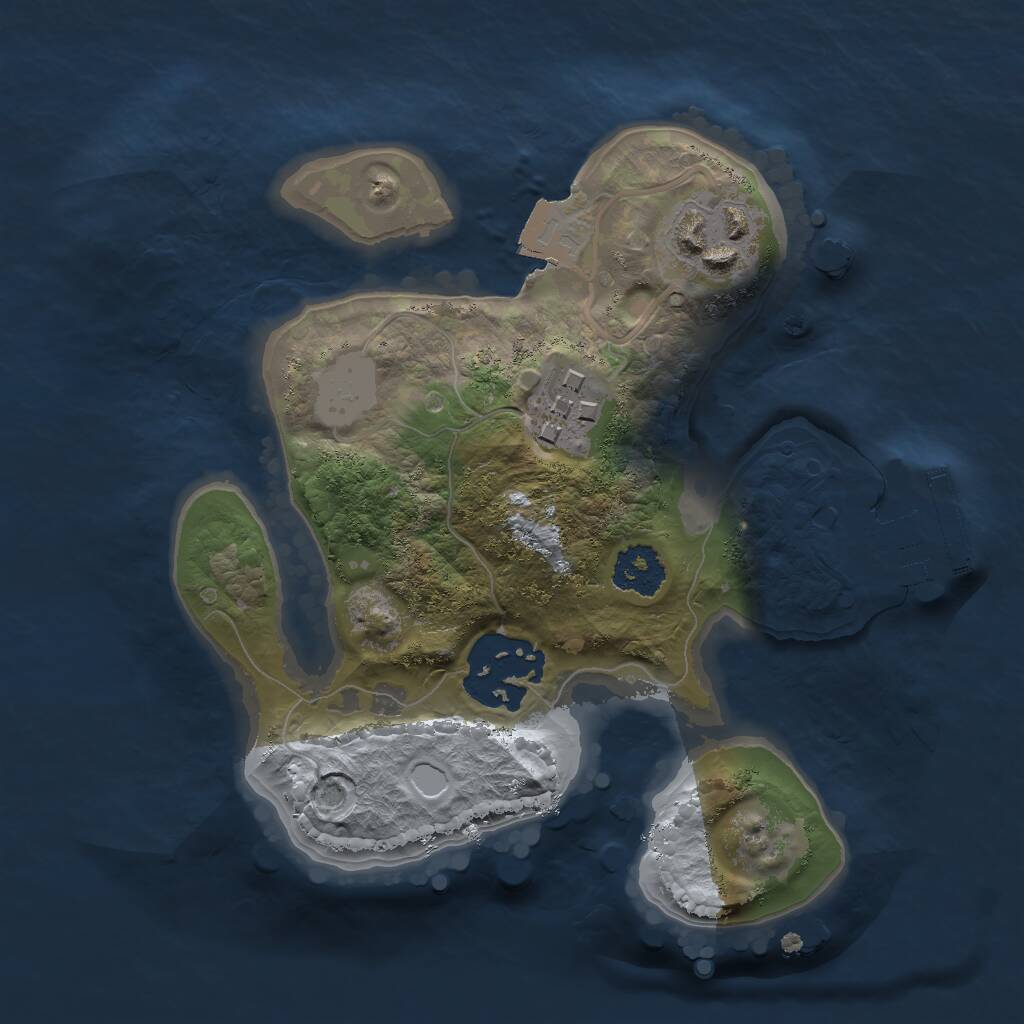 Rust Map: Procedural Map, Size: 2000, Seed: 455535022, 5 Monuments