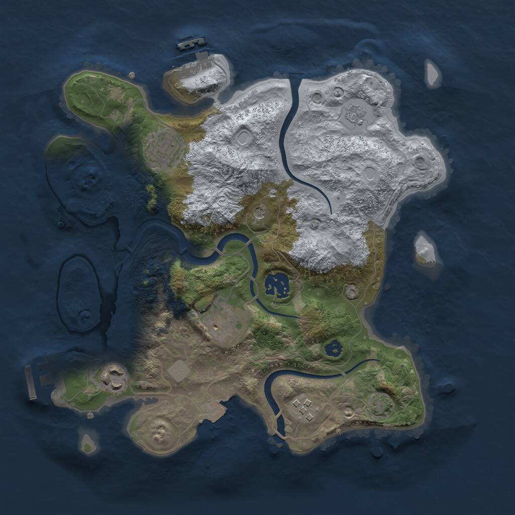 Rust Map: Procedural Map, Size: 3000, Seed: 621479, 11 Monuments