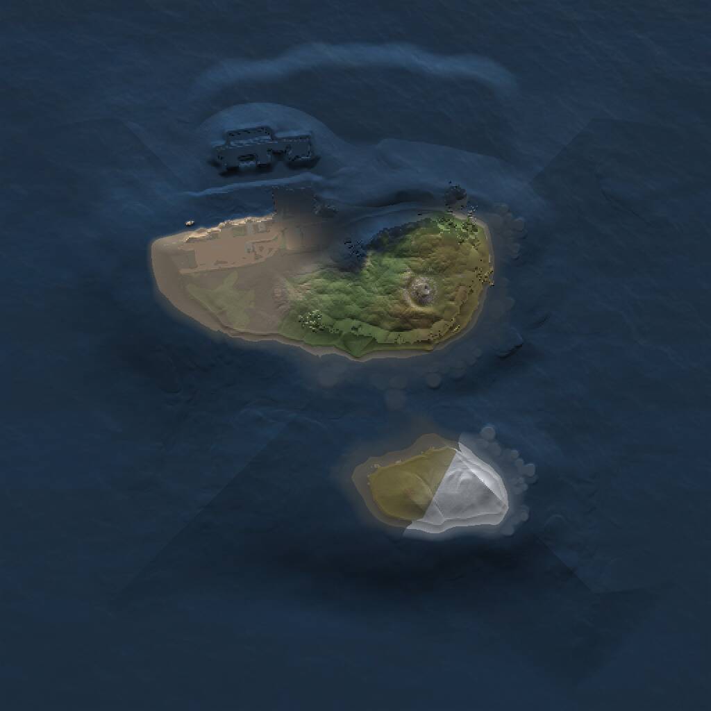 Rust Map: Procedural Map, Size: 1200, Seed: 22222, 2 Monuments