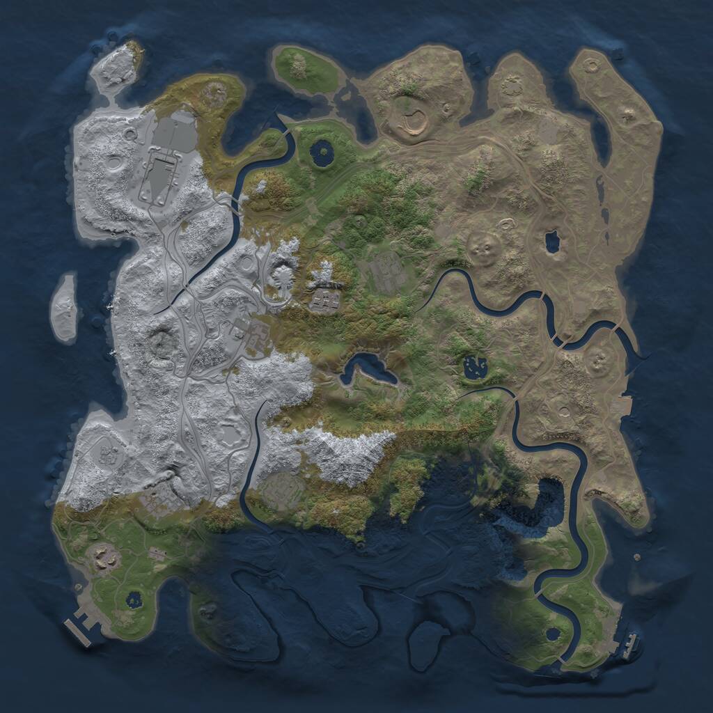 Rust Map: Procedural Map, Size: 4250, Seed: 1449929951, 15 Monuments