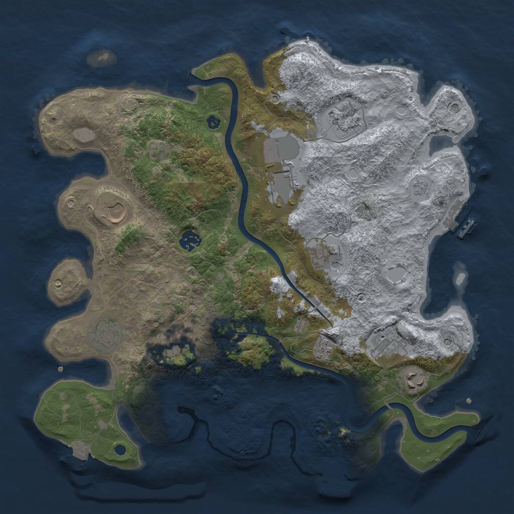Rust Map: Procedural Map, Size: 3800, Seed: 1758261604, 16 Monuments