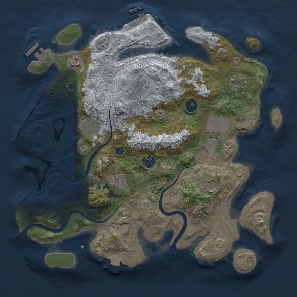 Rust Map: Procedural Map, Size: 3600, Seed: 197, 15 Monuments