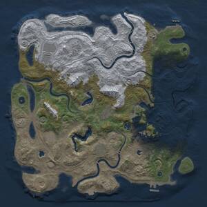 Thumbnail Rust Map: Procedural Map, Size: 4500, Seed: 1393815537, 16 Monuments