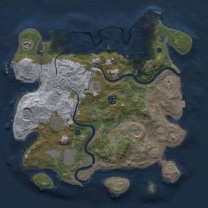 Thumbnail Rust Map: Procedural Map, Size: 3500, Seed: 489643, 13 Monuments