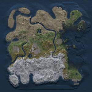 Thumbnail Rust Map: Procedural Map, Size: 3600, Seed: 218354493, 16 Monuments