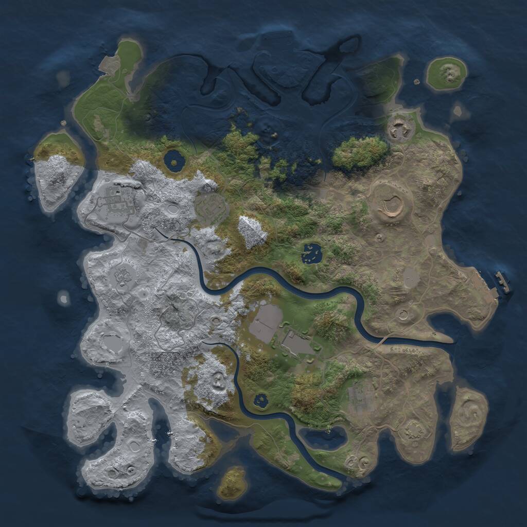 Rust Map: Procedural Map, Size: 3700, Seed: 475107, 13 Monuments