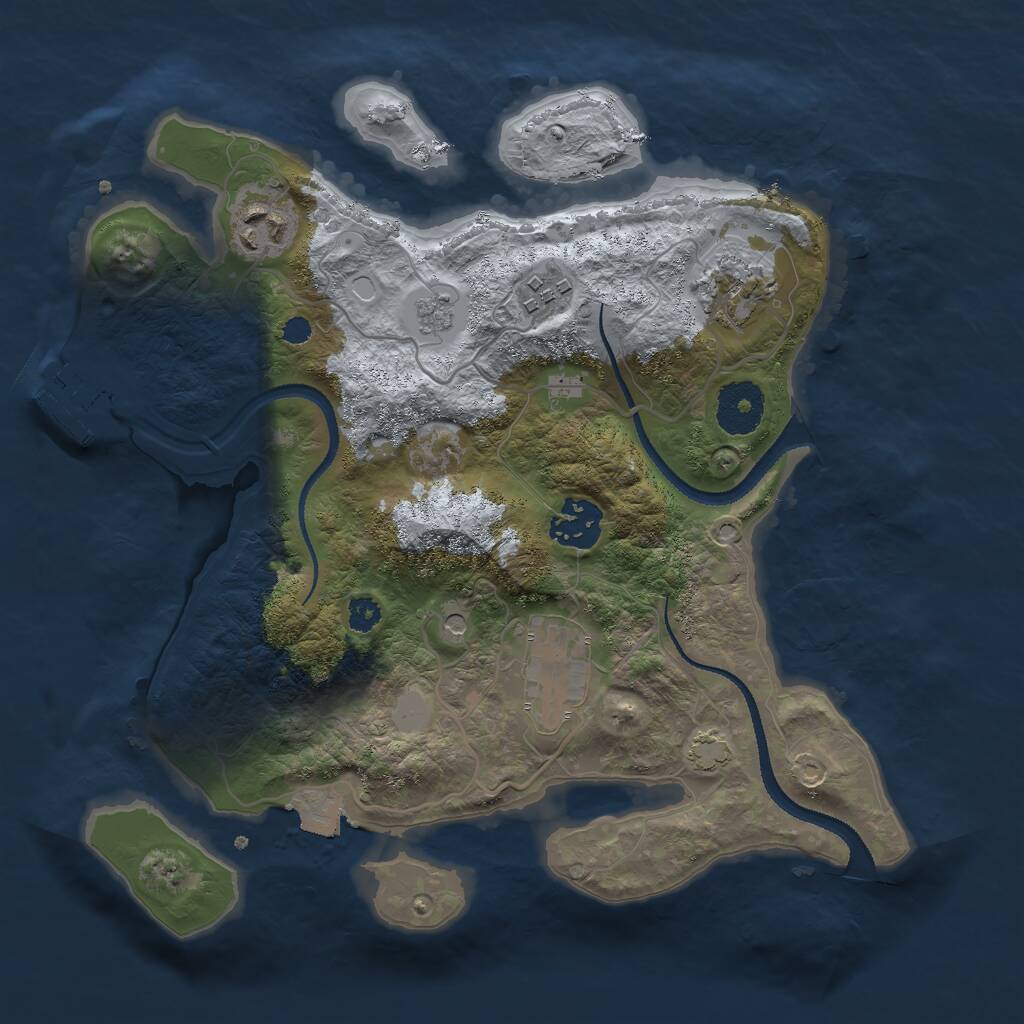 Rust Map: Procedural Map, Size: 3000, Seed: 58603, 10 Monuments