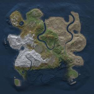 Thumbnail Rust Map: Procedural Map, Size: 3000, Seed: 1639114087, 10 Monuments