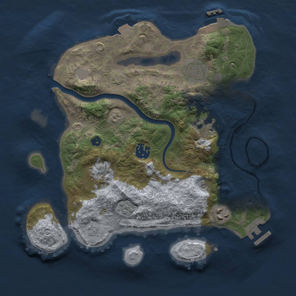 Rust Map: Procedural Map, Size: 3000, Seed: 436311661, 12 Monuments