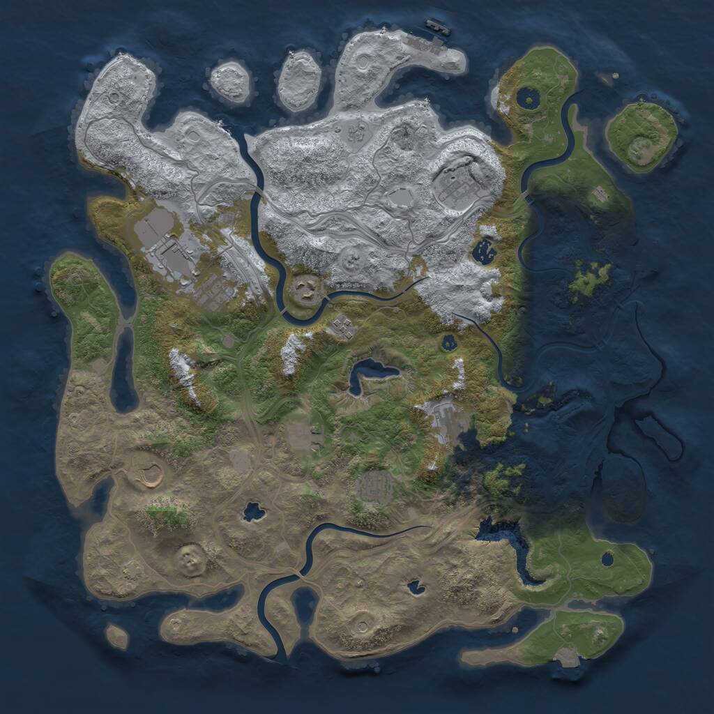 Rust Map: Procedural Map, Size: 4600, Seed: 190920252, 16 Monuments