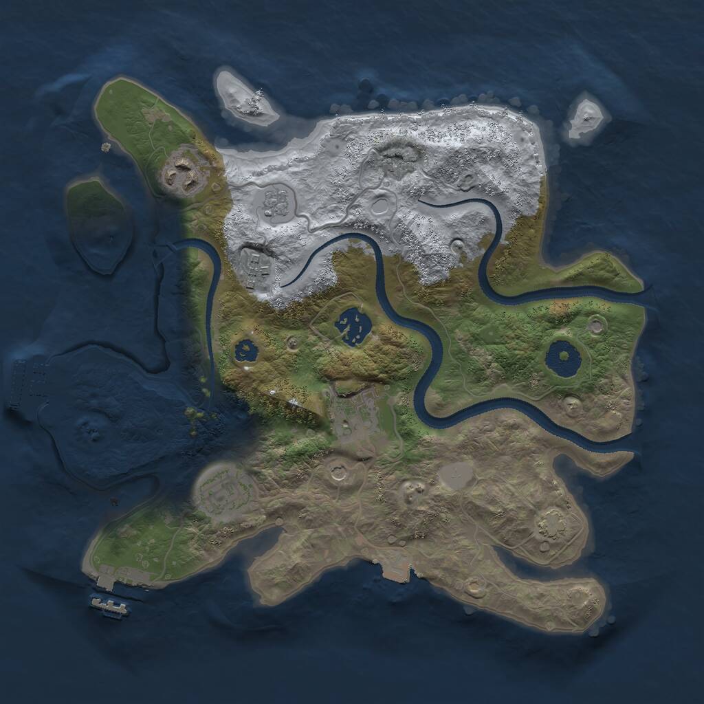 Rust Map: Procedural Map, Size: 3000, Seed: 1915497731, 11 Monuments