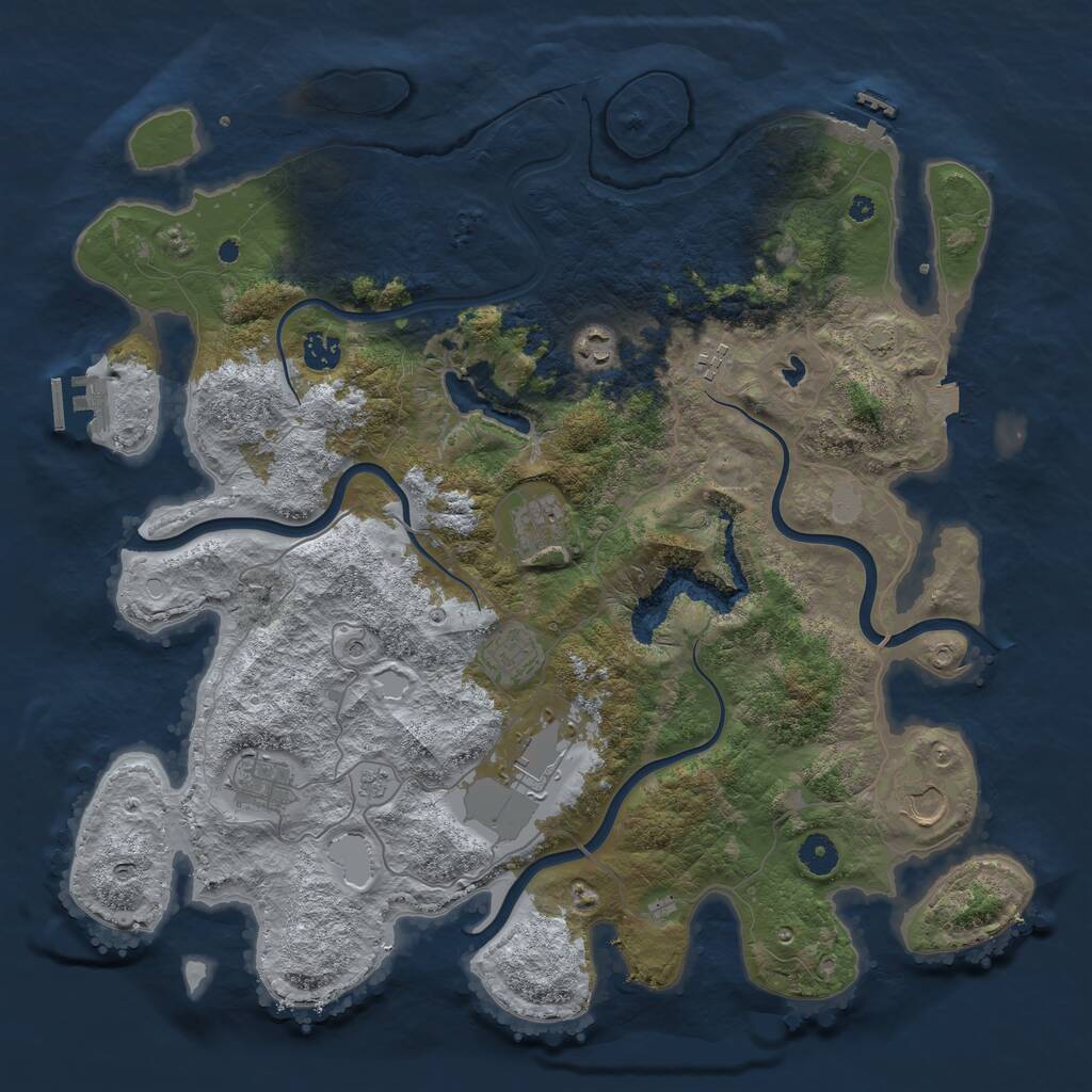 Rust Map: Procedural Map, Size: 4200, Seed: 2065237344, 14 Monuments
