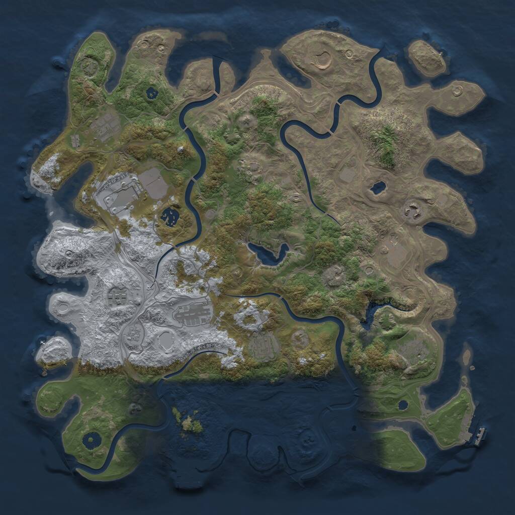 Rust Map: Procedural Map, Size: 4300, Seed: 70901469, 17 Monuments