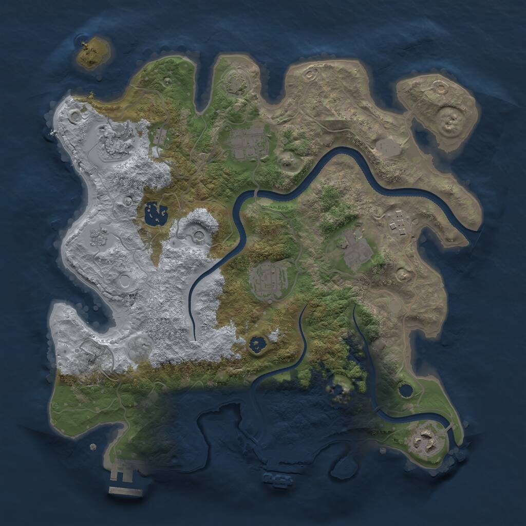 Rust Map: Procedural Map, Size: 3200, Seed: 8501845, 13 Monuments