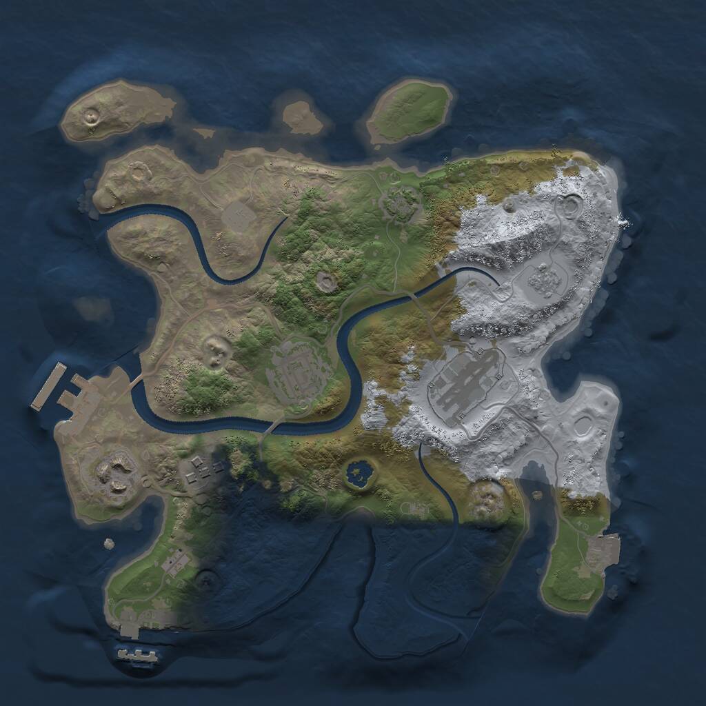 Rust Map: Procedural Map, Size: 2700, Seed: 1758283330, 9 Monuments