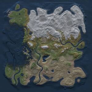 Thumbnail Rust Map: Procedural Map, Size: 4500, Seed: 136578838, 17 Monuments