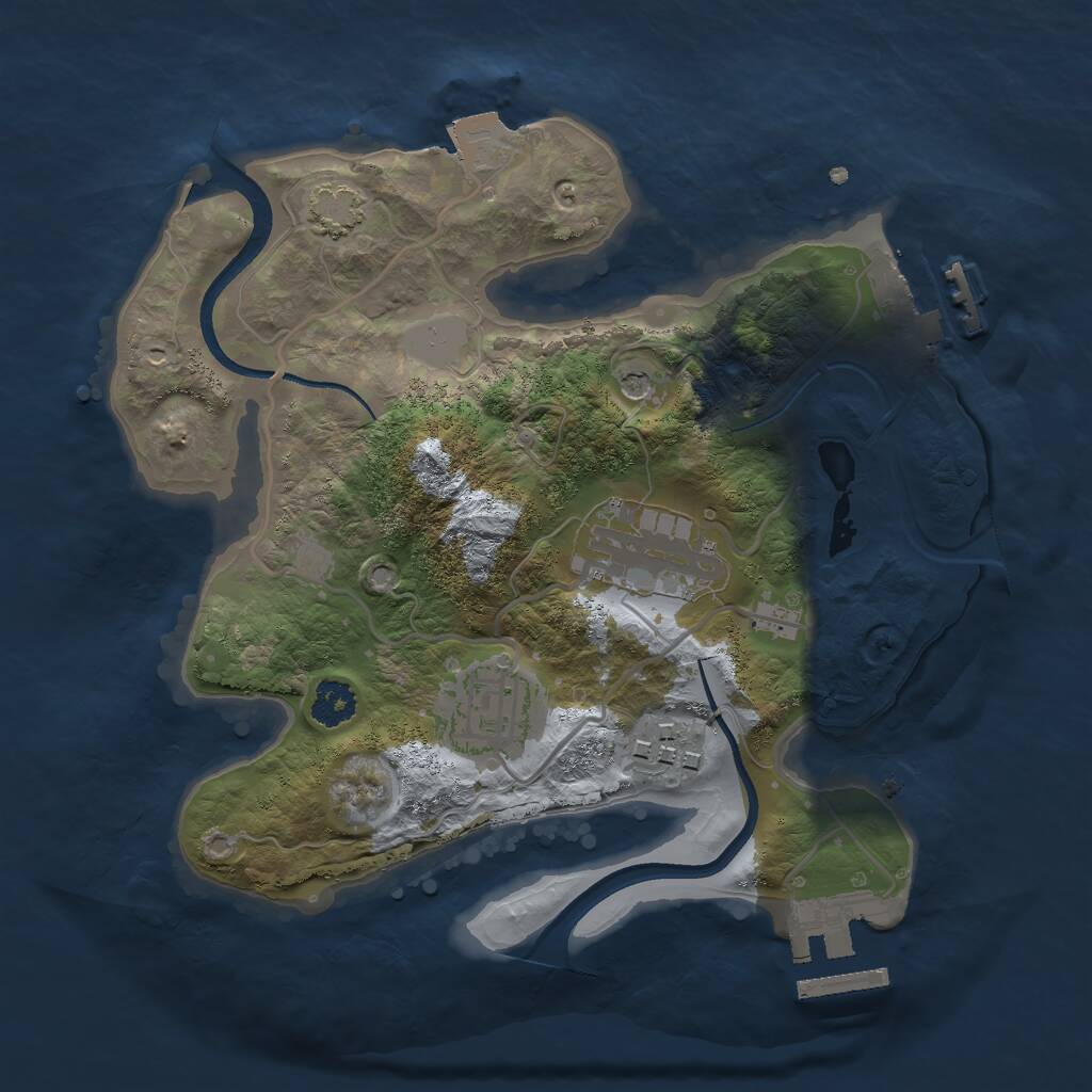 Rust Map: Procedural Map, Size: 2400, Seed: 655566961, 8 Monuments