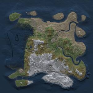 Thumbnail Rust Map: Procedural Map, Size: 3500, Seed: 2388, 11 Monuments