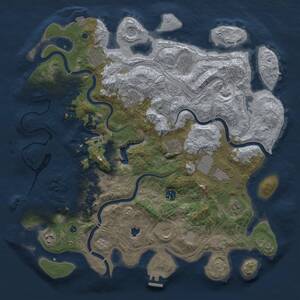Thumbnail Rust Map: Procedural Map, Size: 4300, Seed: 57306965, 17 Monuments