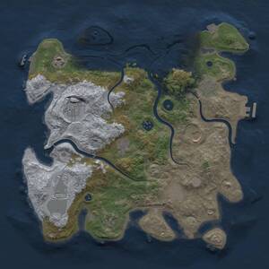 Thumbnail Rust Map: Procedural Map, Size: 3750, Seed: 940596614, 16 Monuments