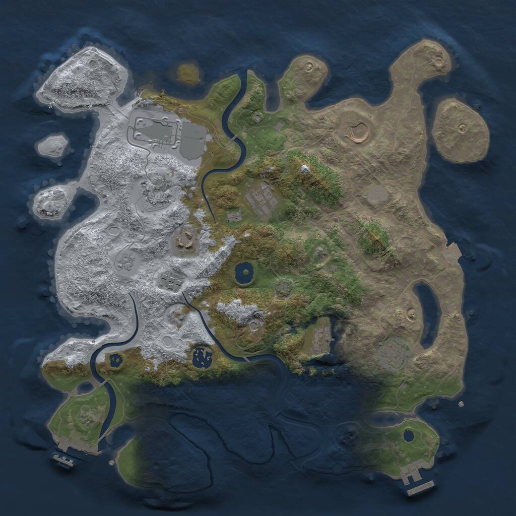 Rust Map: Procedural Map, Size: 3750, Seed: 771768985, 15 Monuments