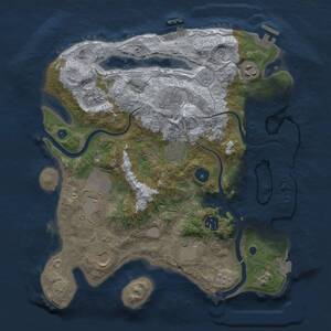 Thumbnail Rust Map: Procedural Map, Size: 3500, Seed: 27966342, 15 Monuments