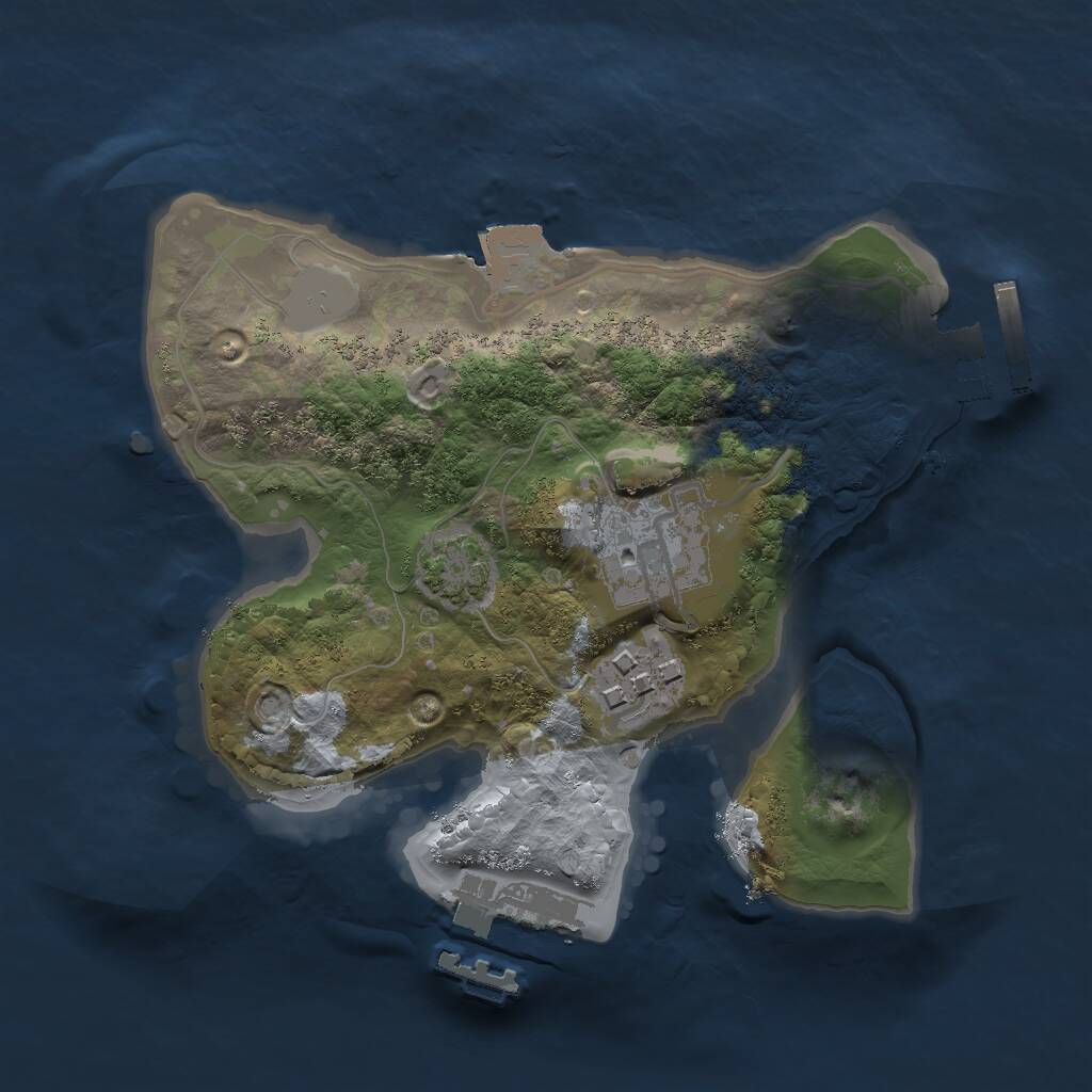 Rust Map: Procedural Map, Size: 2000, Seed: 521849853, 6 Monuments