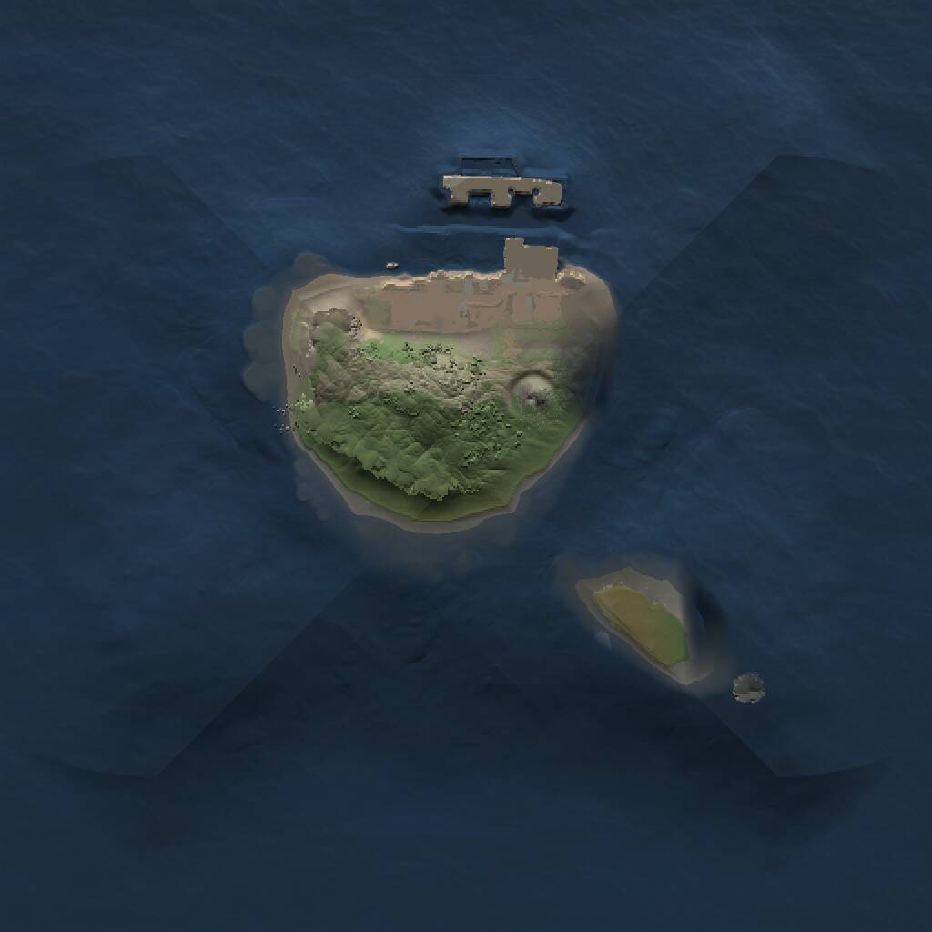 Rust Map: Procedural Map, Size: 1200, Seed: 521849853, 2 Monuments