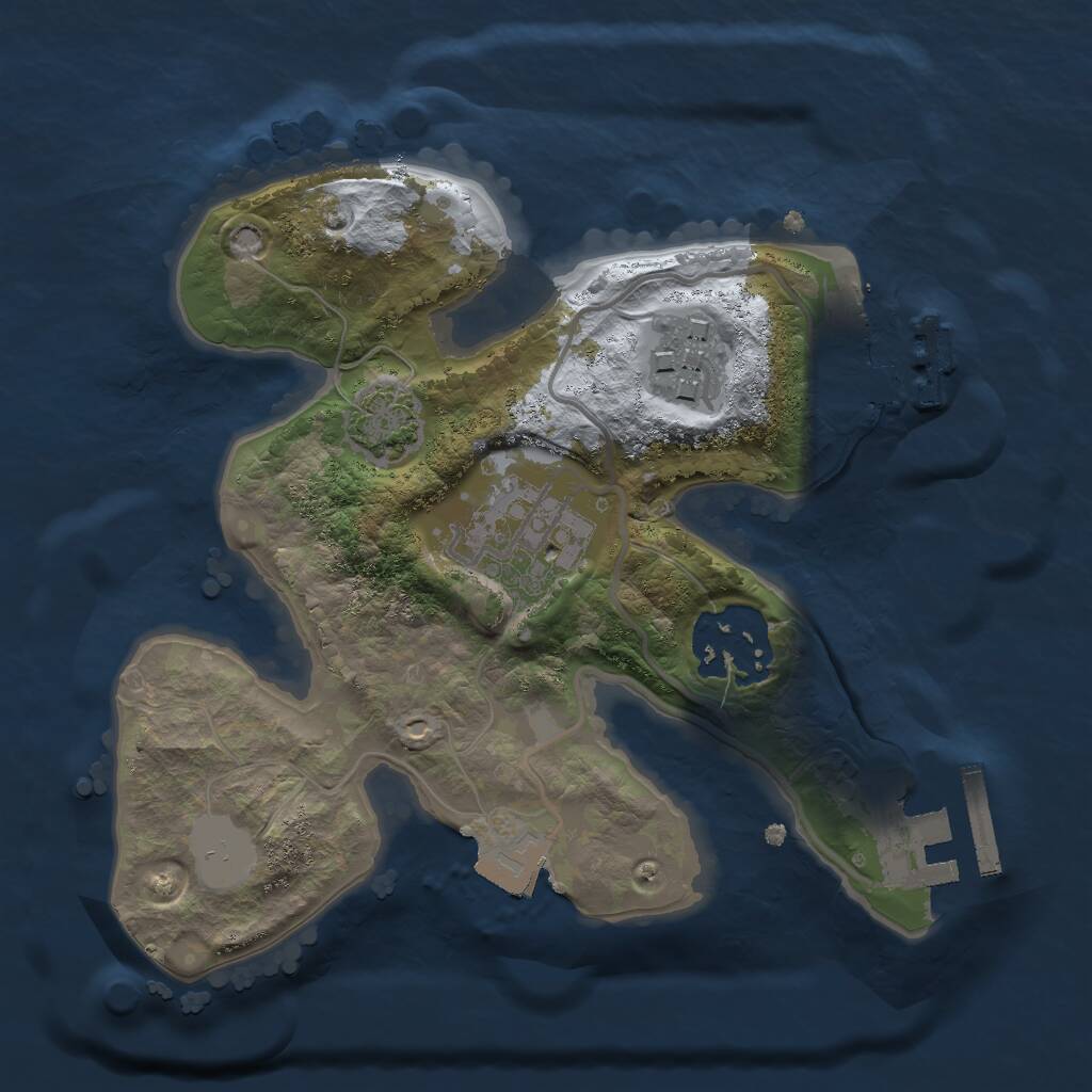 Rust Map: Procedural Map, Size: 2000, Seed: 1384638075, 7 Monuments