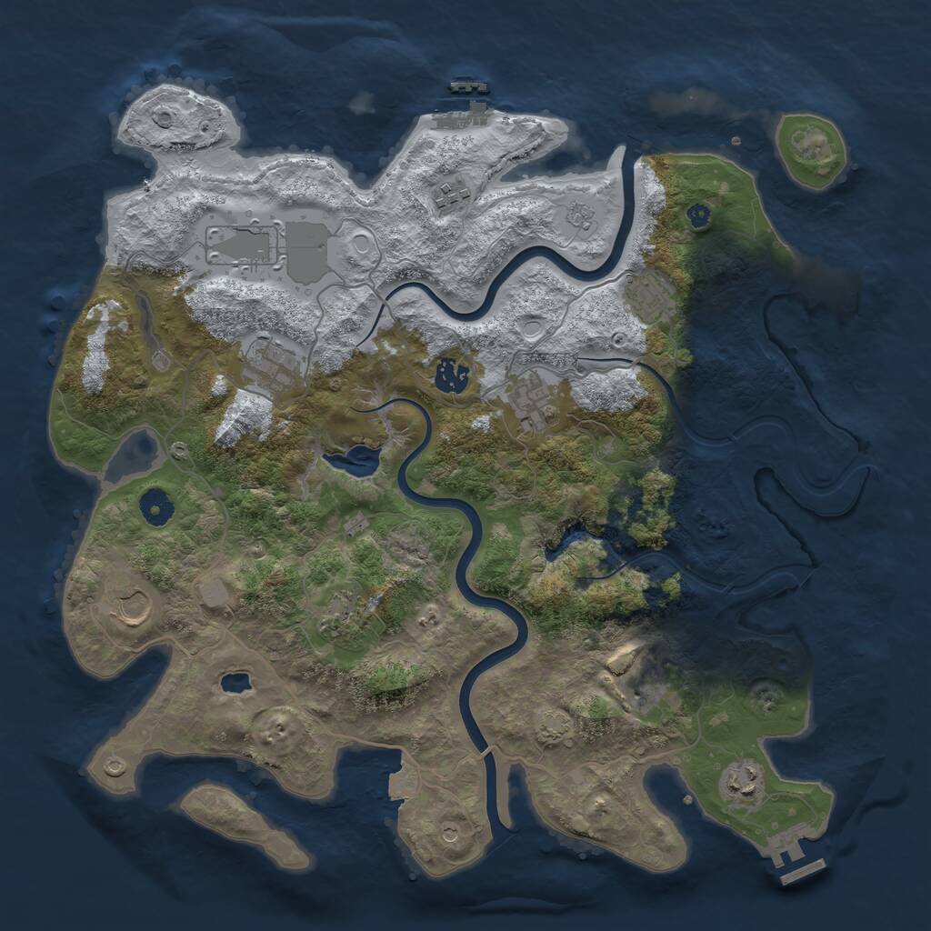 Rust Map: Procedural Map, Size: 4000, Seed: 68724156, 16 Monuments