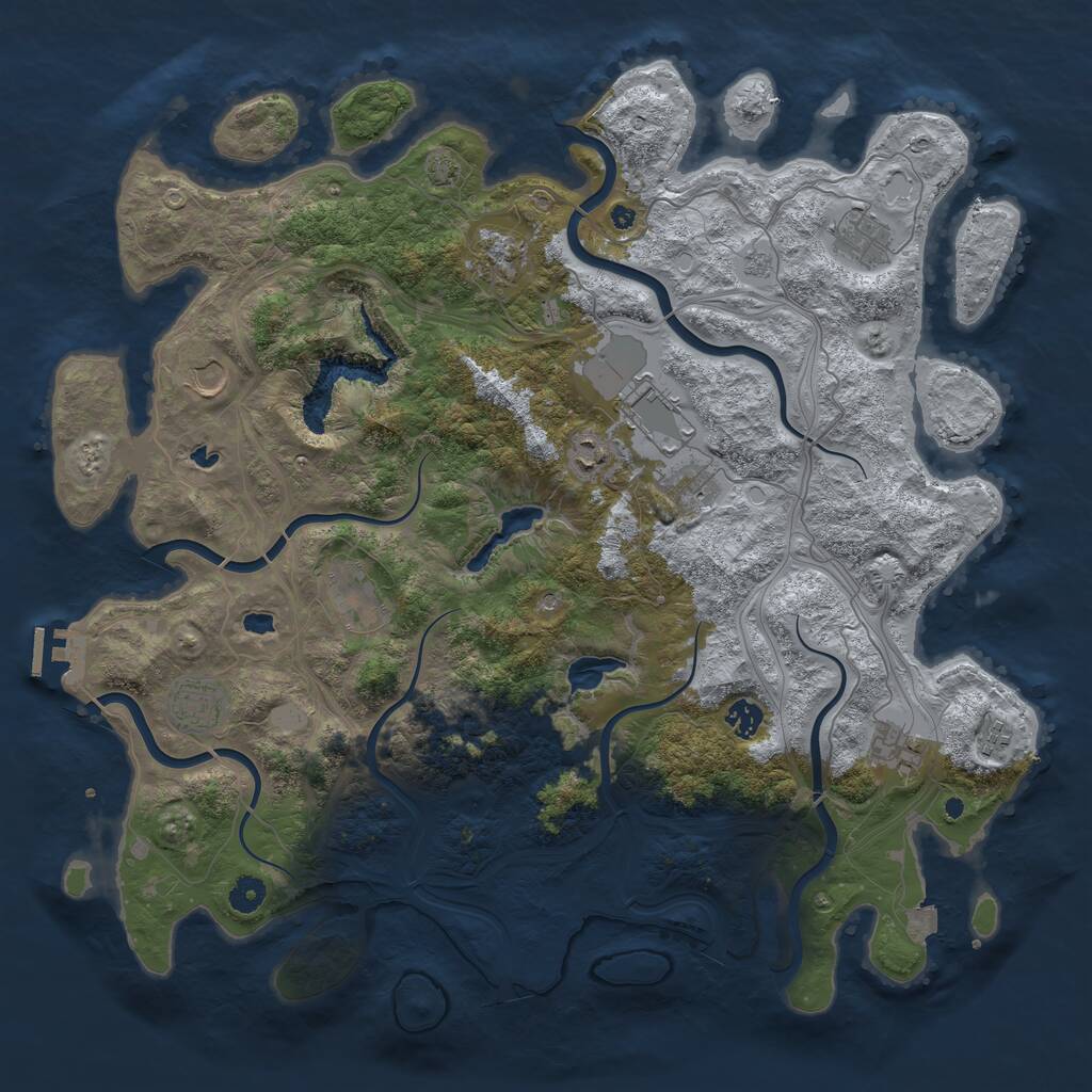 Rust Map: Procedural Map, Size: 4500, Seed: 354960119, 16 Monuments