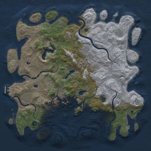 Thumbnail Rust Map: Procedural Map, Size: 4500, Seed: 354960119, 16 Monuments