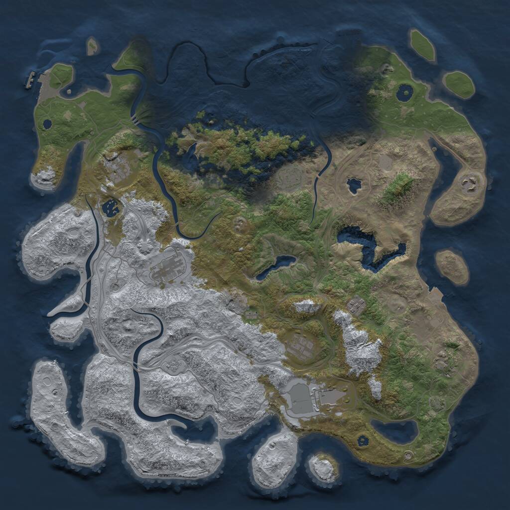 Rust Map: Procedural Map, Size: 4500, Seed: 69691337, 15 Monuments