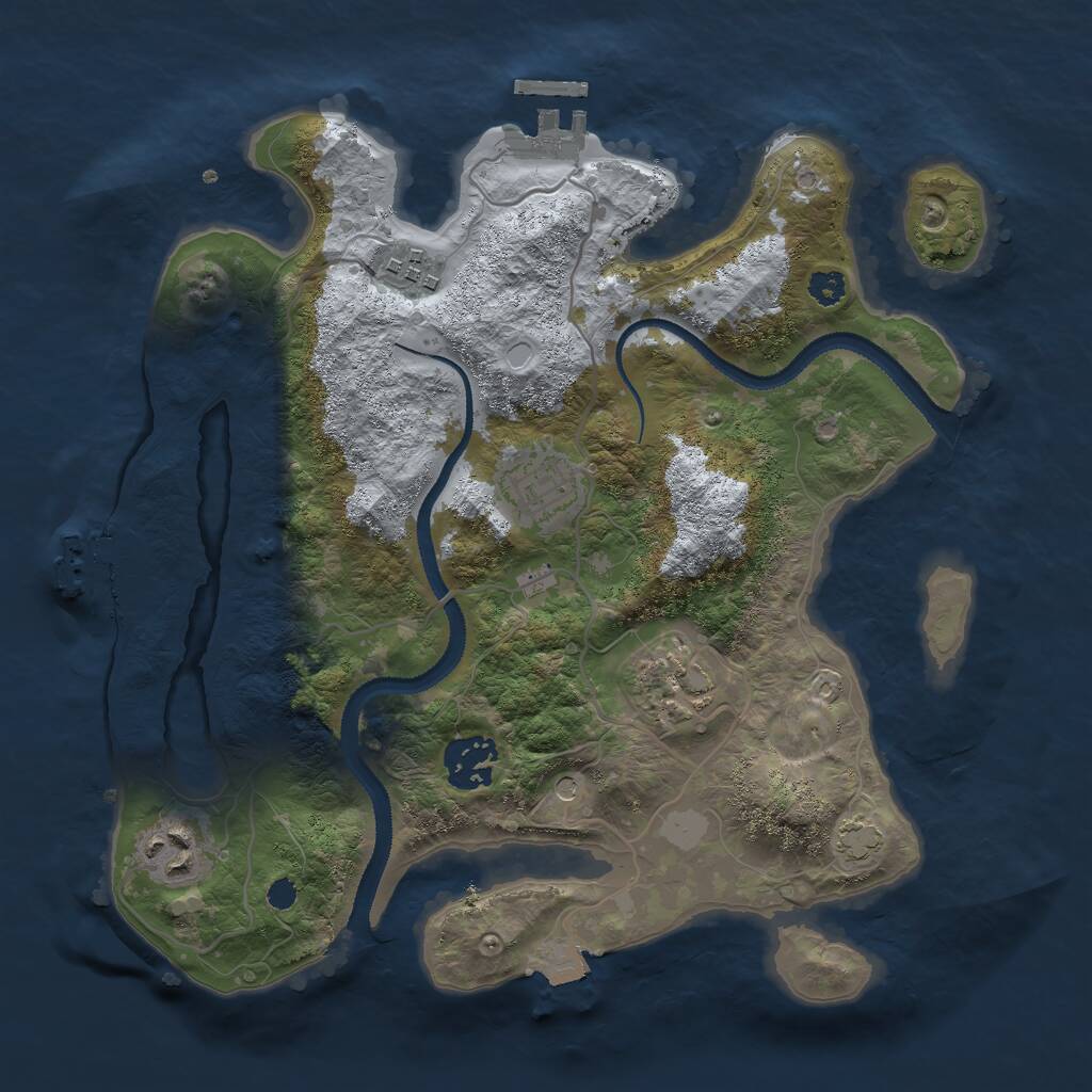 Rust Map: Procedural Map, Size: 3000, Seed: 796077, 10 Monuments