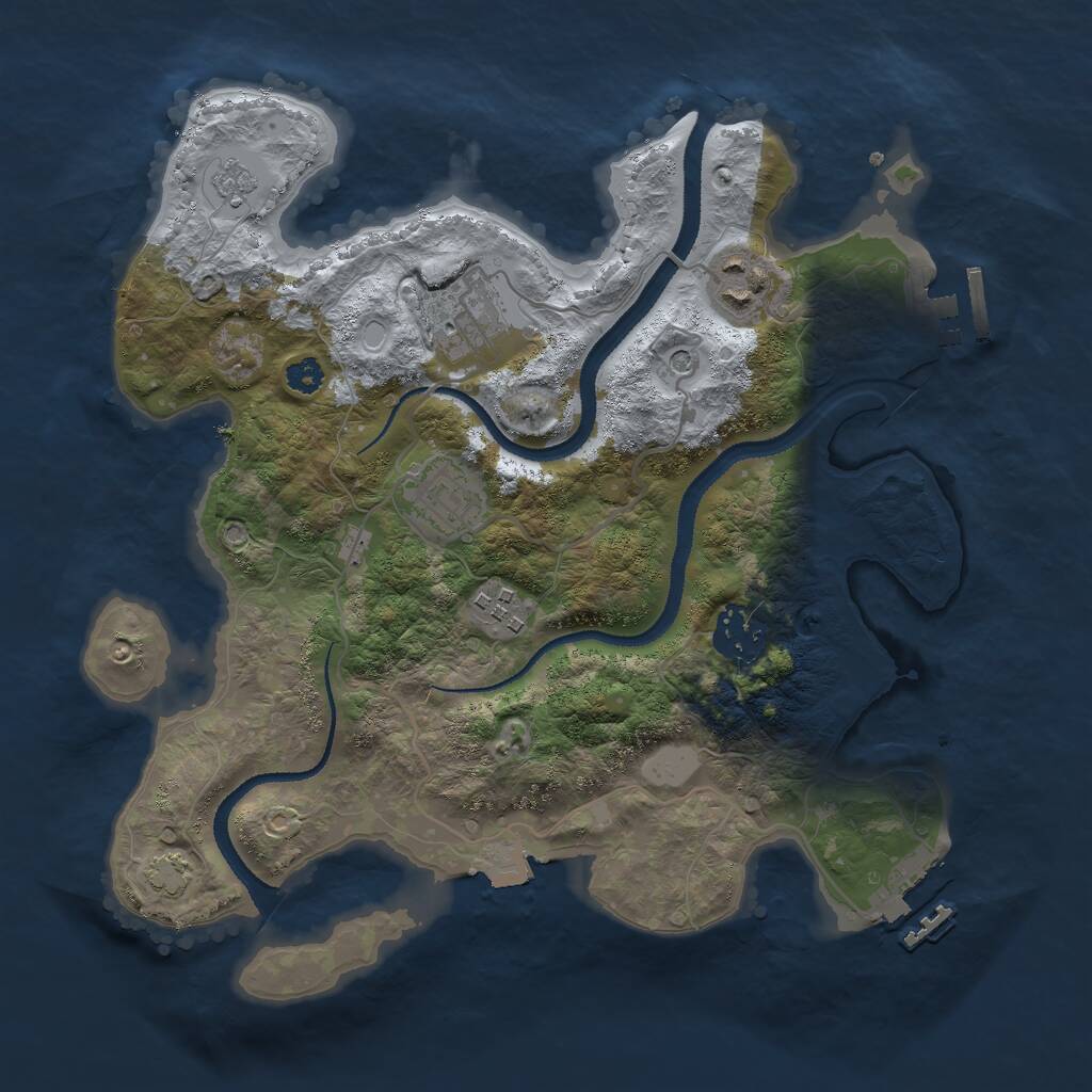 Rust Map: Procedural Map, Size: 3000, Seed: 18763, 11 Monuments