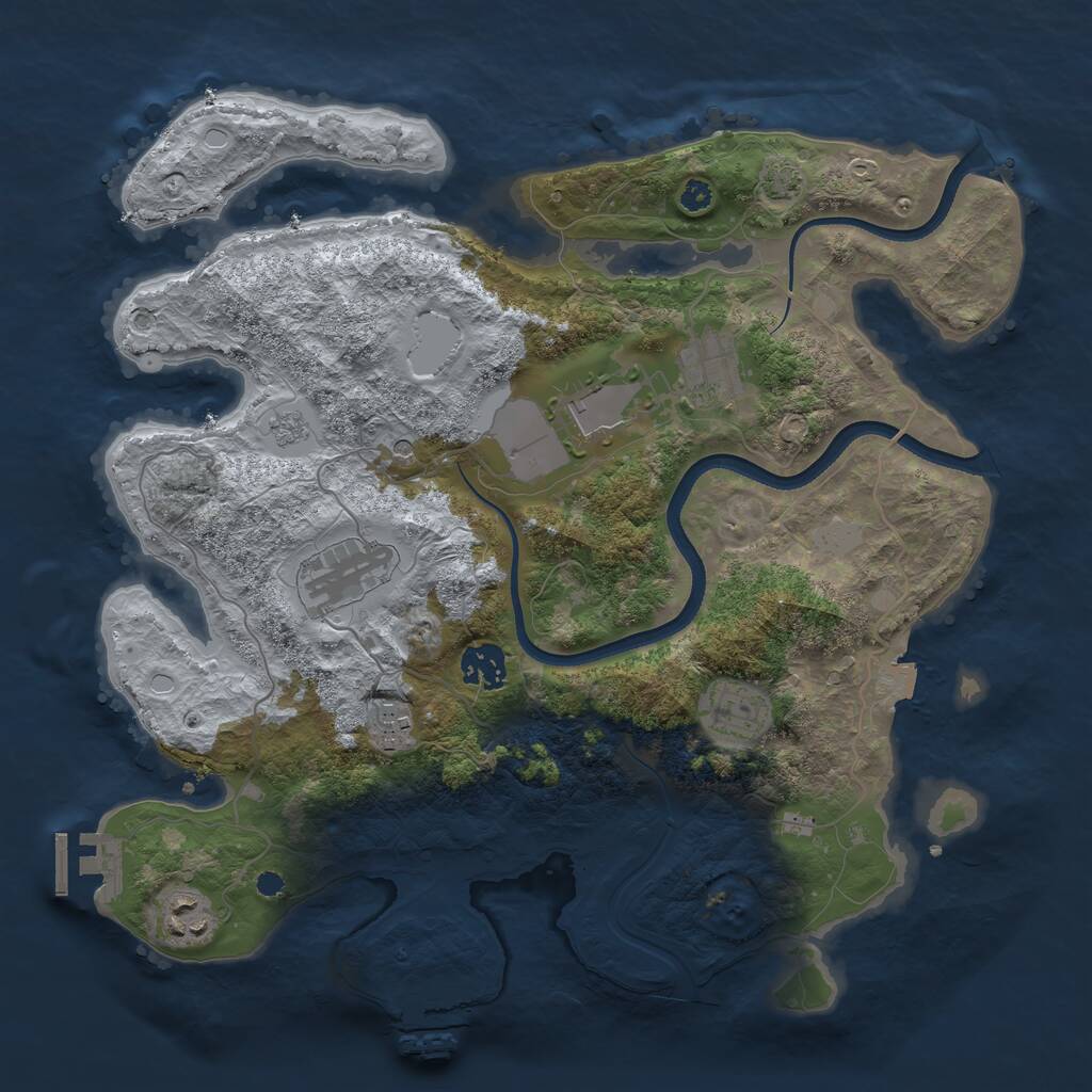 Rust Map: Procedural Map, Size: 3515, Seed: 12, 13 Monuments