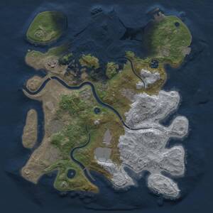 Thumbnail Rust Map: Procedural Map, Size: 3500, Seed: 874683, 14 Monuments