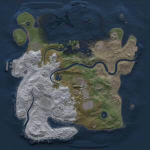 Thumbnail Rust Map: Procedural Map, Size: 3500, Seed: 1009848838, 14 Monuments